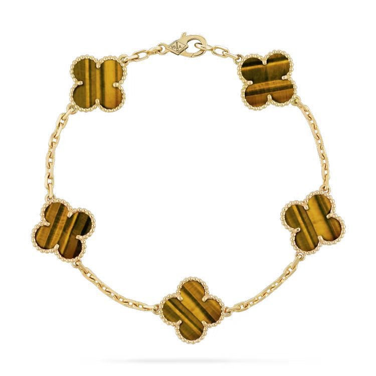 High-End Four Leaf Clover Bracelet in Titanium Steel