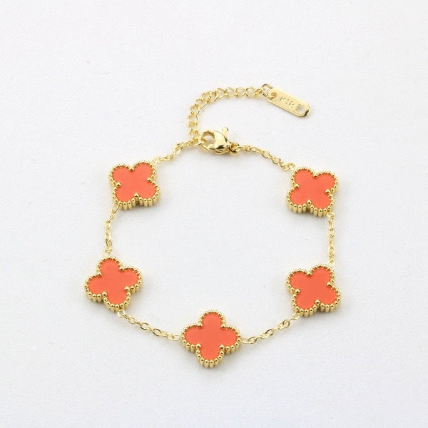 High-End Four Leaf Clover Bracelet in Titanium Steel